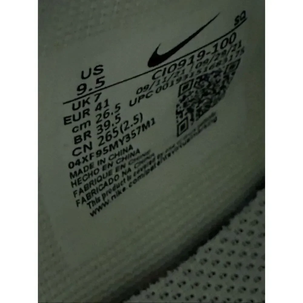 NIKE Women’s Air Force 1 Shadow Sneakers Triple White Size 9,5 US